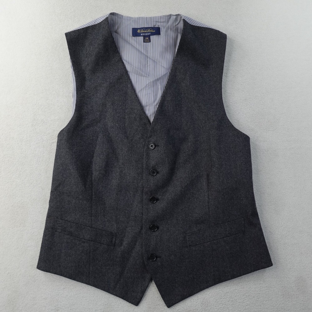 Brooks Brothers Regent 41R Mens Suit Vest Vitale Barberis Canonico Wool Gray